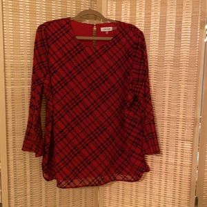 Festive Black and Red Calvin Klein Blouse